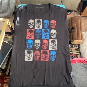 John Varvatos tee tshirt black skulls medium